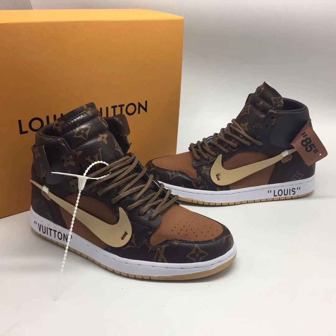 Custom Air Jordan 1 Monogram High Q  With Original Box SneakerNational
