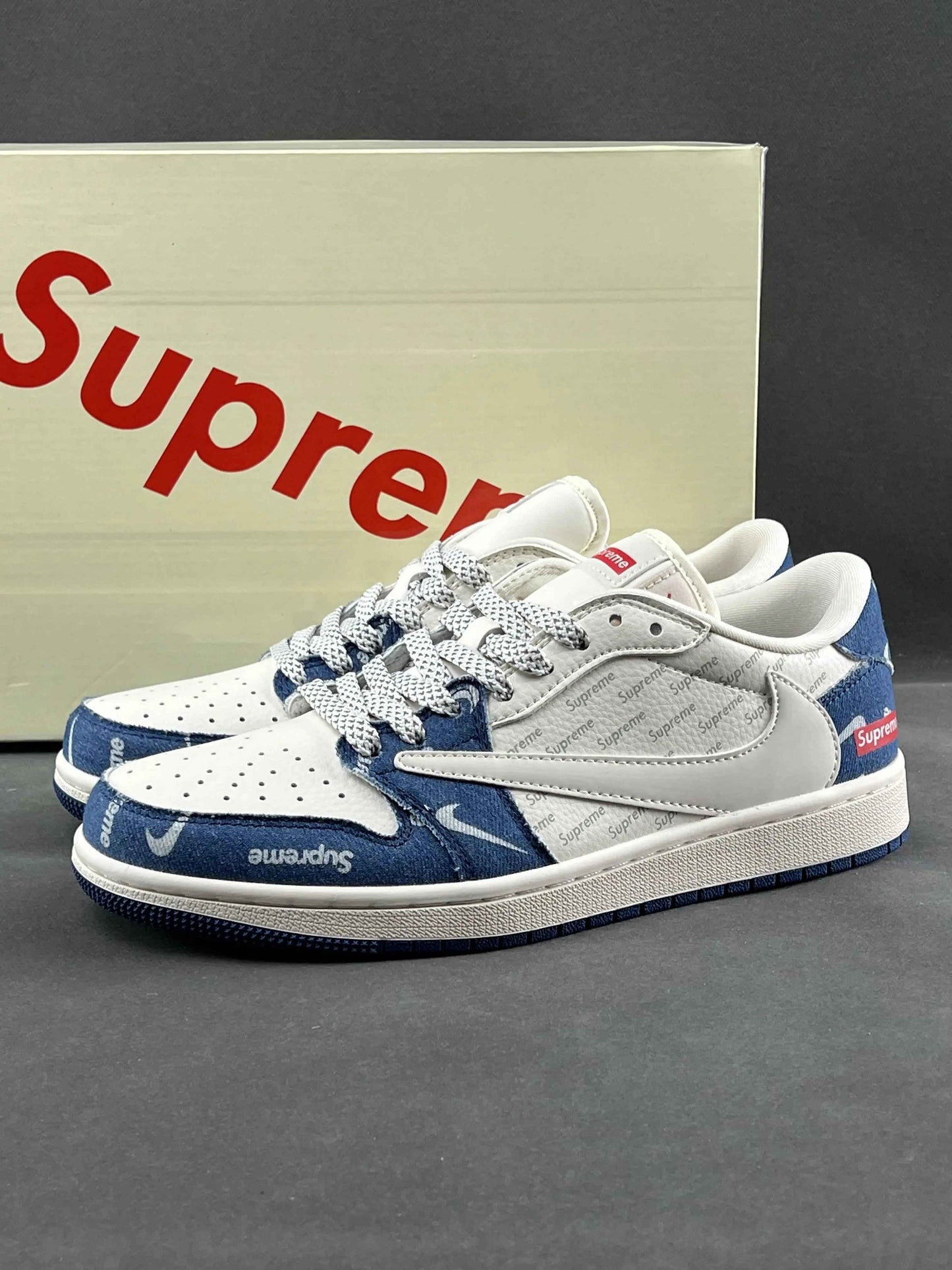 Custom Air Jordan 1 Low x Travis Scott x Supreme LJ5188-001 SneakerNational