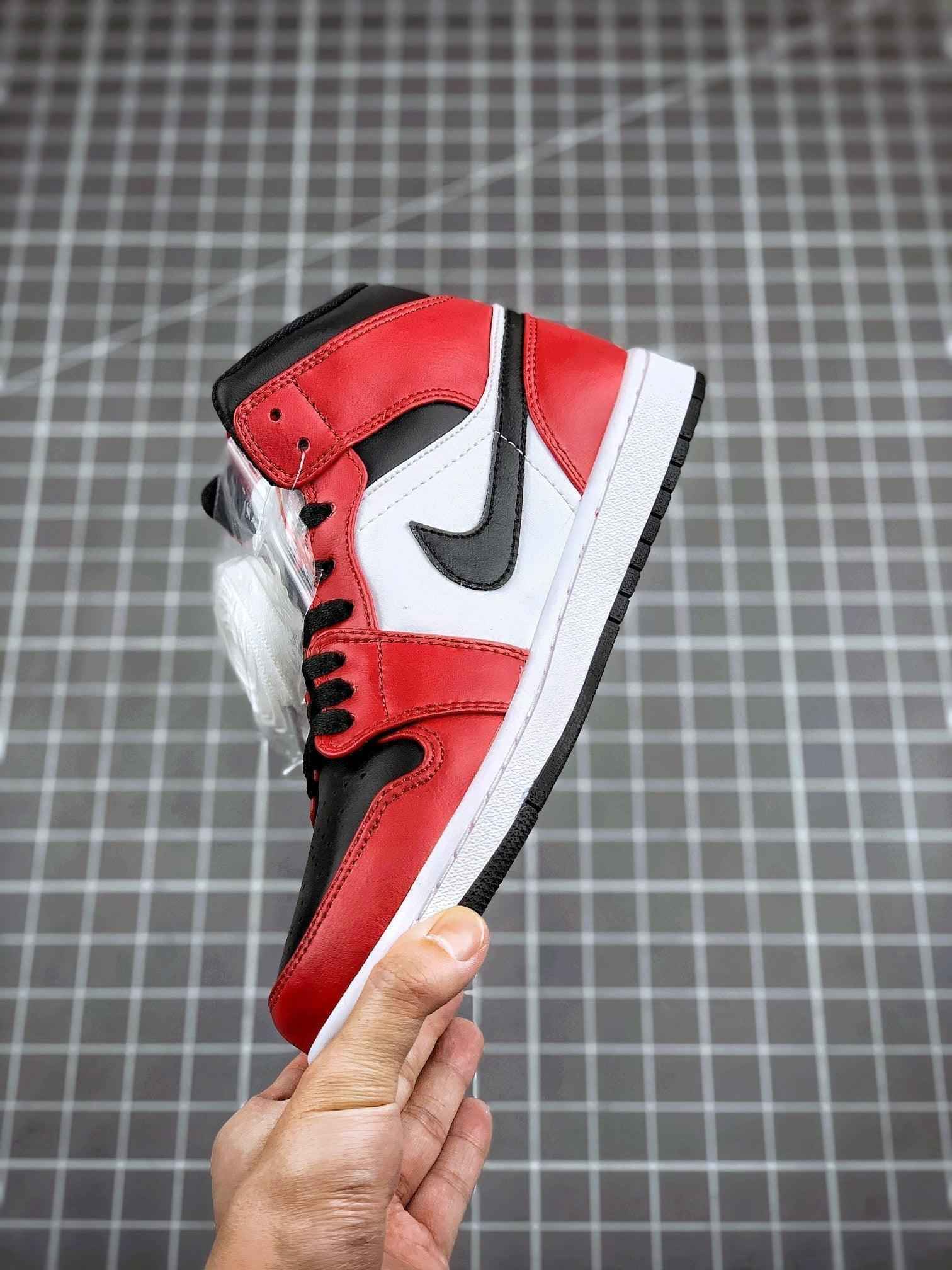 Custom Air Jordan 1 Mid Gym Red Sneakers - Stylish Athletic Footwear in Custom Air Jordan Mid Gym Red SneakerNational