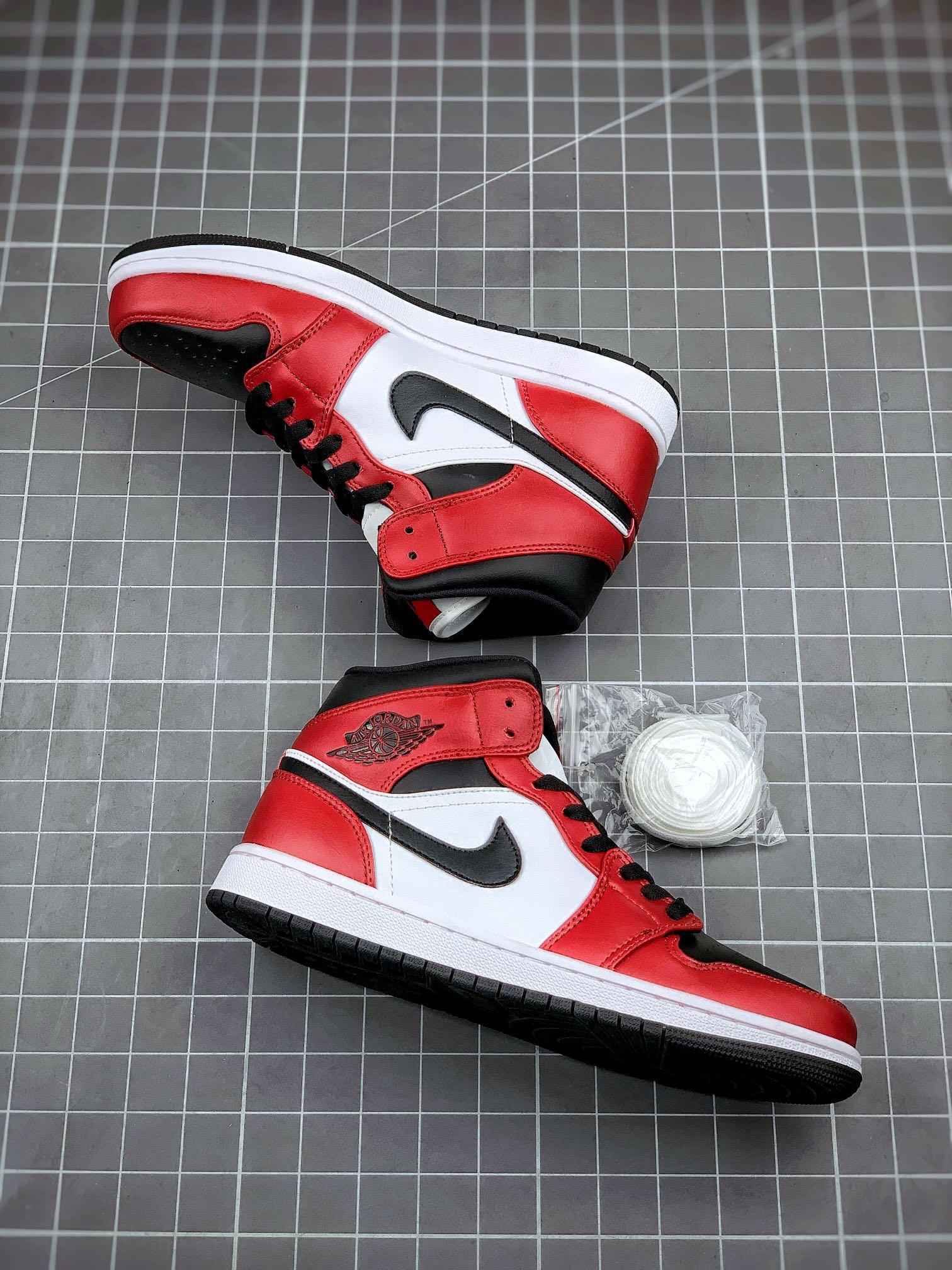 Custom Air Jordan 1 Mid Gym Red Sneakers - Stylish Athletic Footwear in Custom Air Jordan Mid Gym Red SneakerNational