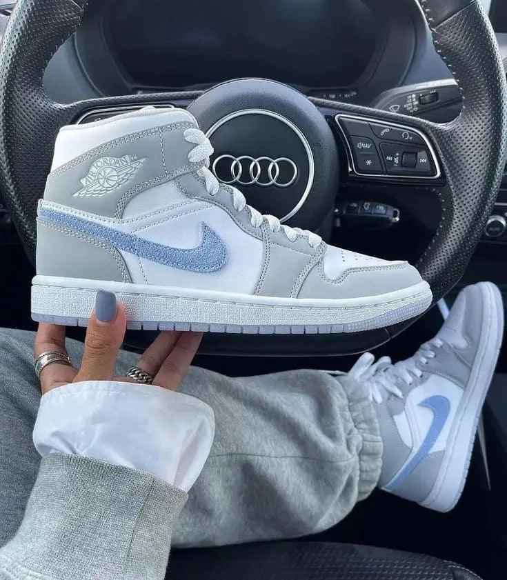 Custom Air Jordan 1 Mid Wolf Grey High Q SneakerNational