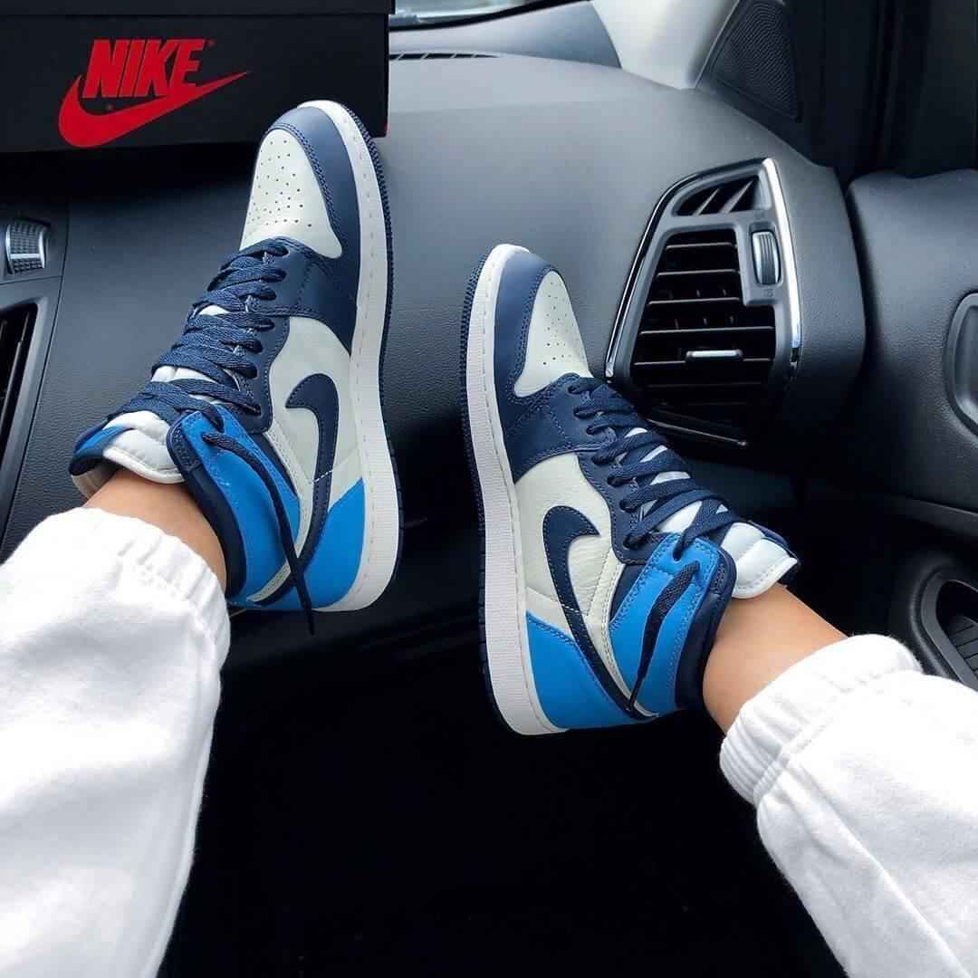 Custom Air Jordan 1 Obsidian Blue Sneakers SneakerNational
