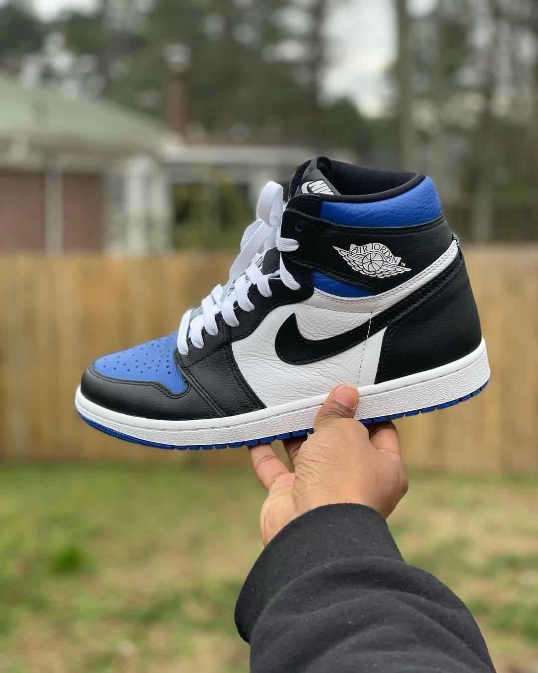 Custom Air Jordan 1 Royal Blue Toe Sneakers SneakerNational
