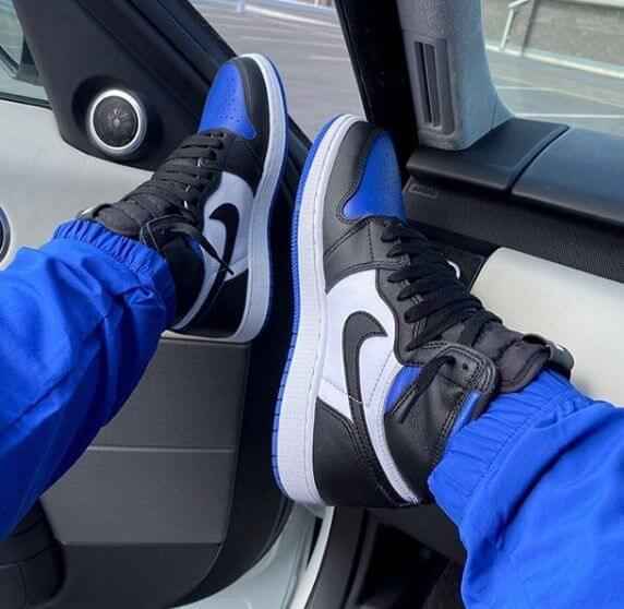 Custom Air Jordan 1 Royal Blue Toe Sneakers SneakerNational