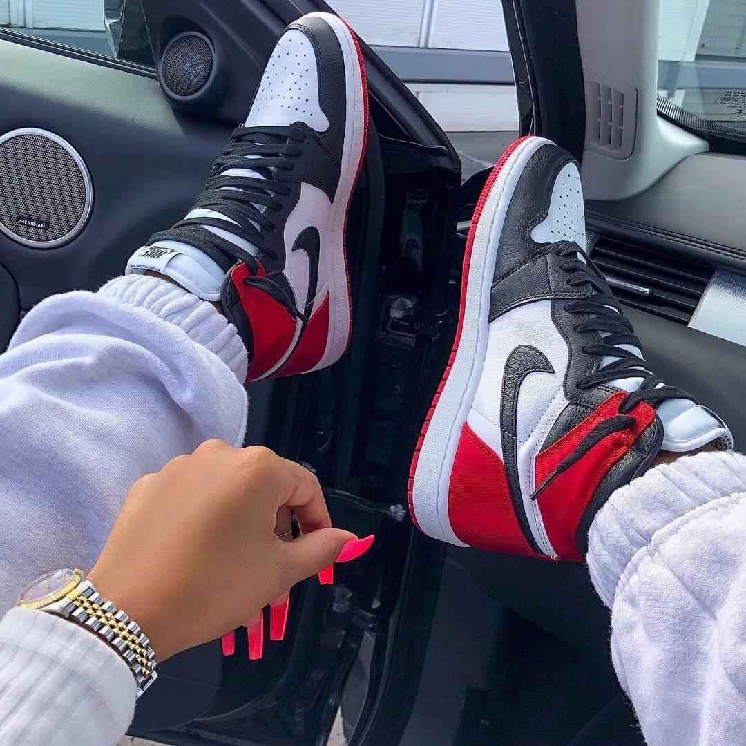 Custom Air Jordan 1 Satin Black Toe Sneakers SneakerNational
