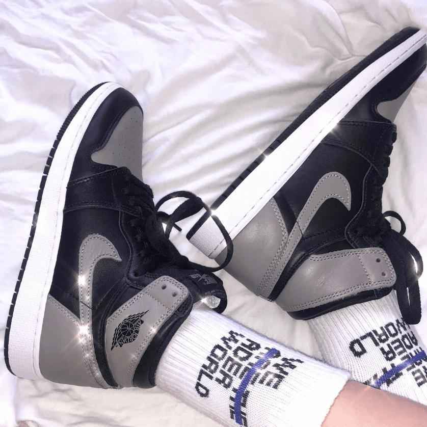 Custom Air Jordan 1 Shadow Grey Sneakers SneakerNational