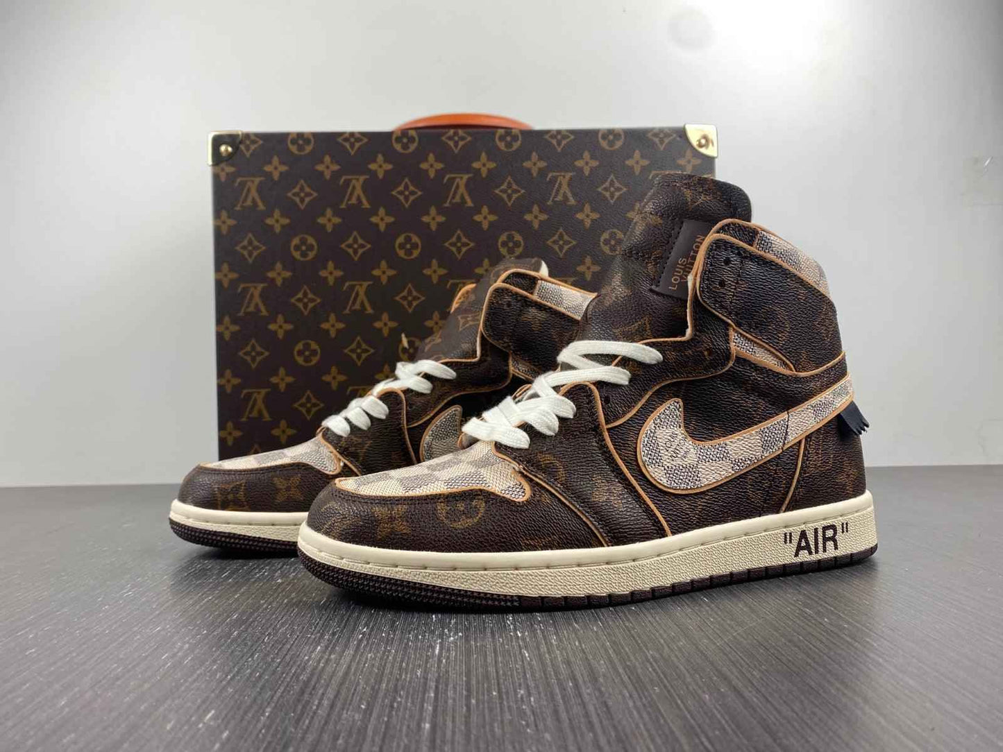 Custom Air Jordan 1 OFF-W Monogram Sneakers for Unique Style