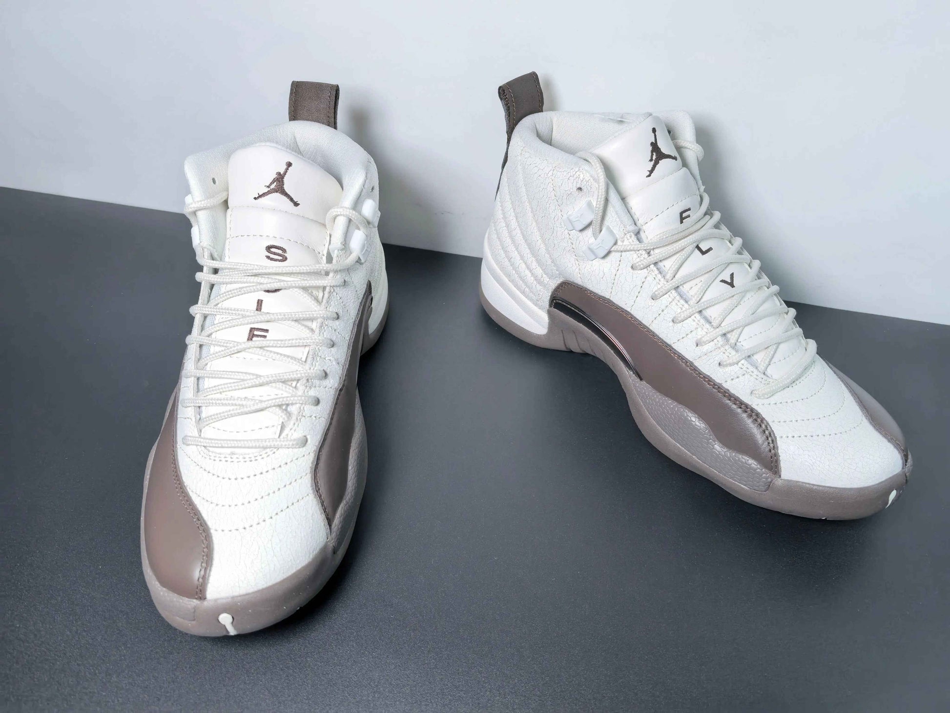 Custom Air Jordan 12 Sole Fly Cafe FZ5026-100 SneakerNational