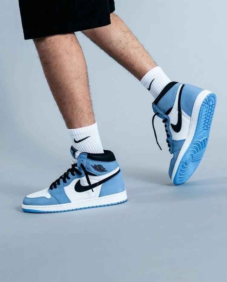 Custom Blue Black White Jordan 1 High Q SneakerNational