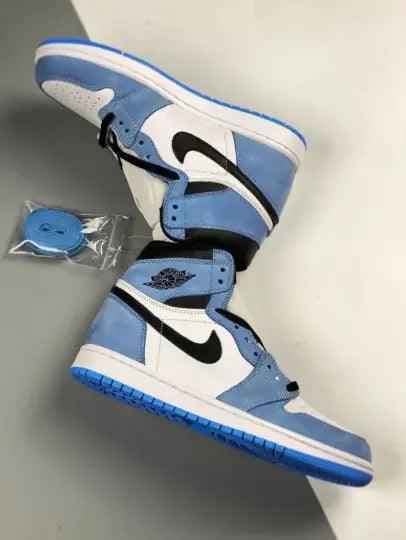 Custom Blue Black White Jordan 1 High Q SneakerNational