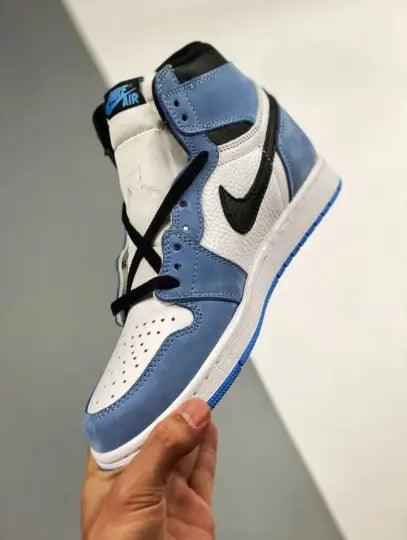 Custom Blue Black White Jordan 1 High Q SneakerNational