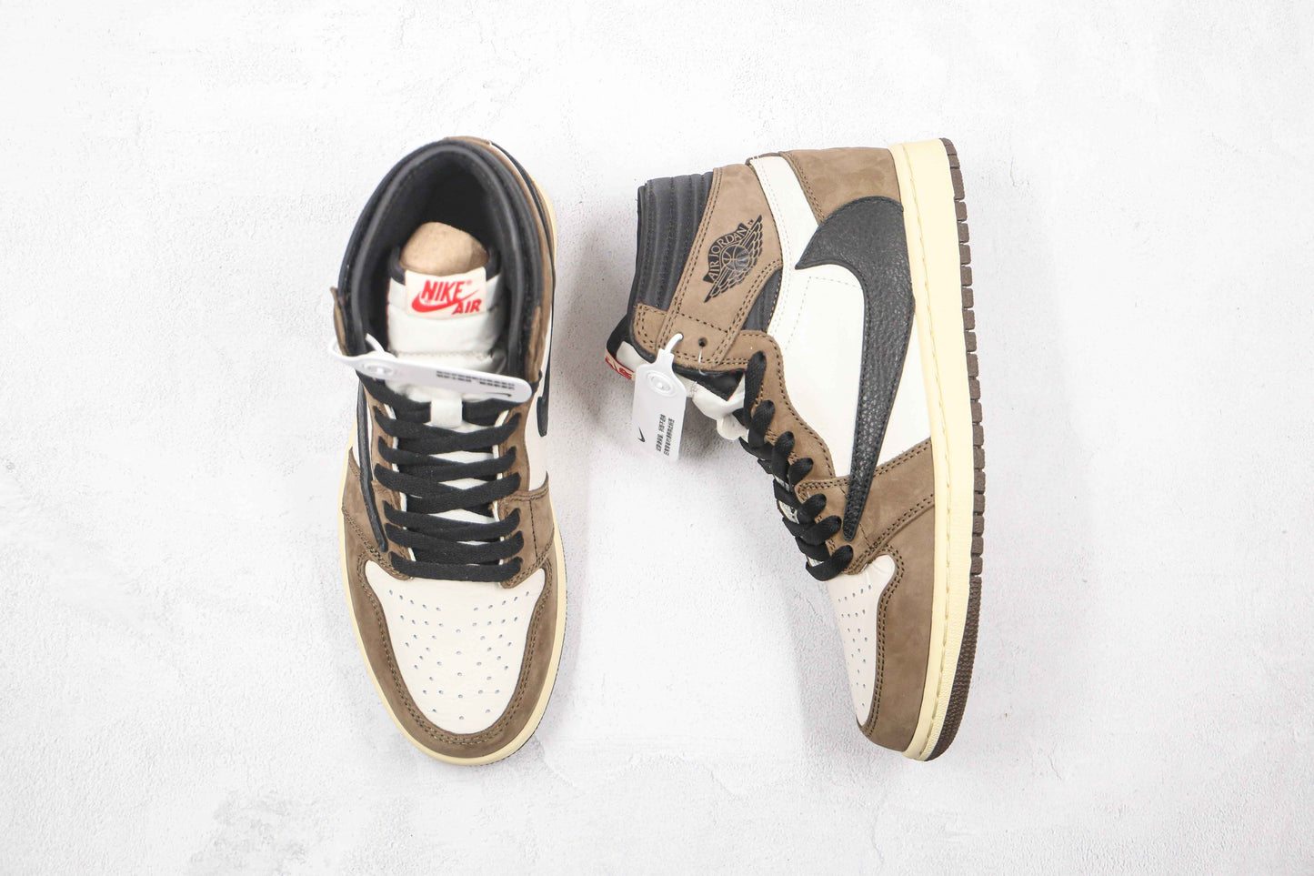 Custom Brown T-Scott x Fragment x Air Jordan 1 High Q ( Customs And Box ), Jordan 1 Sneakers Active CACTUS JACK SneakerNational