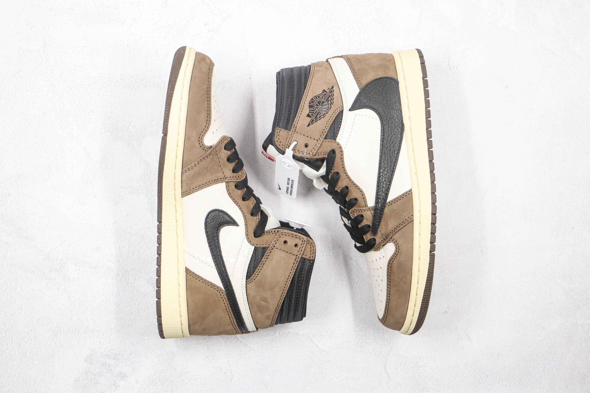 Custom Brown T-Scott x Fragment x Air Jordan 1 High Q ( Customs And Box ), Jordan 1 Sneakers Active CACTUS JACK SneakerNational