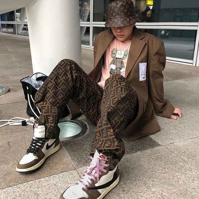 Custom Brown T-Scott x Fragment x Air Jordan 1 High Q ( Customs And Box ), Jordan 1 Sneakers Active CACTUS JACK SneakerNational