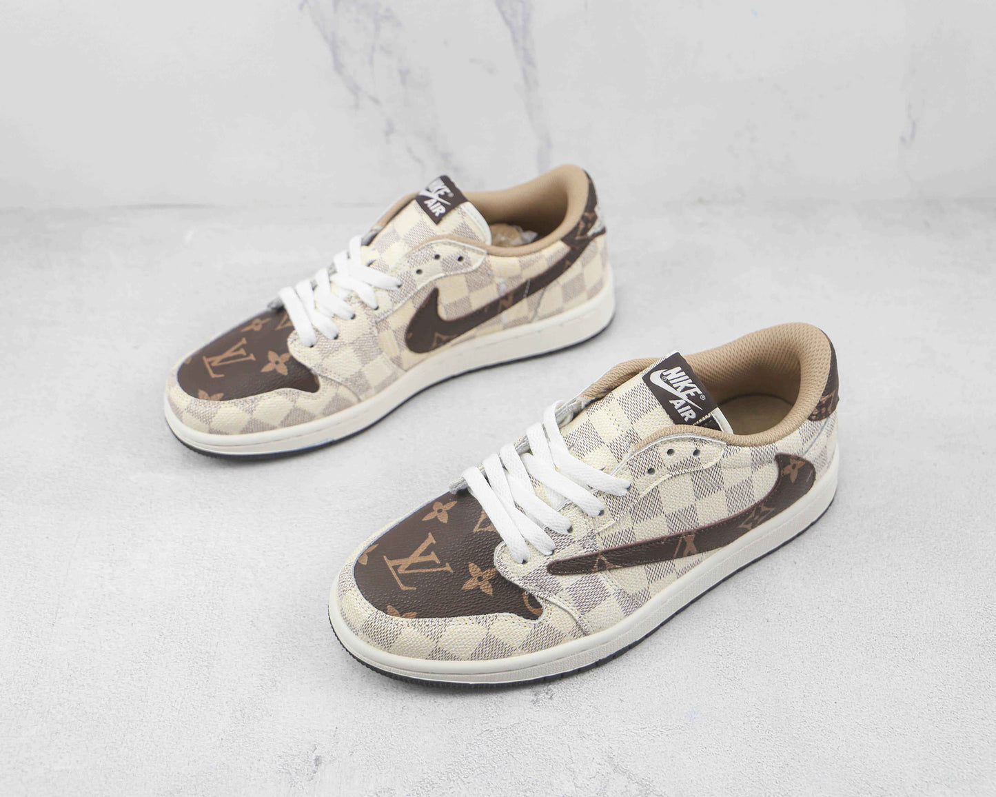Custom Air Jordan 1 Low Monogram - Fragment x Travis Scott Collaboration