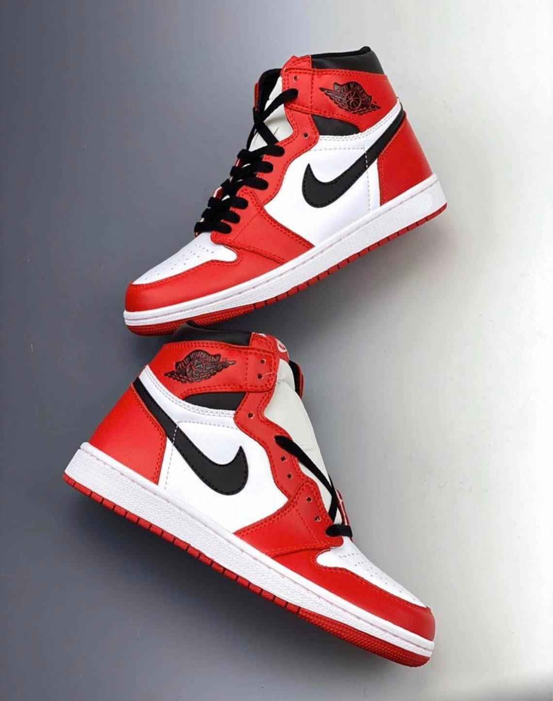 Custom RED Black White Jordan 1 CHICAGO High Q SneakerNational
