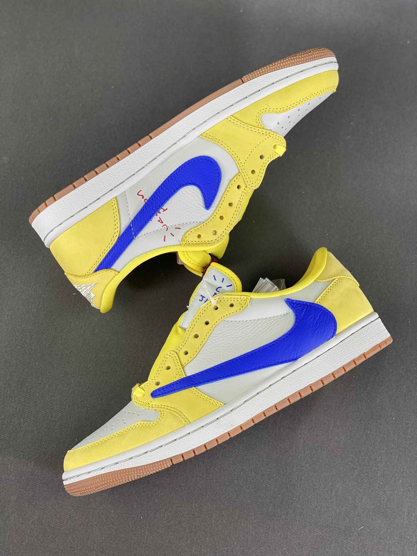Custom Travis Scott x Air Jordan 1 Low “Canary” DZ4137-700 SneakerNational