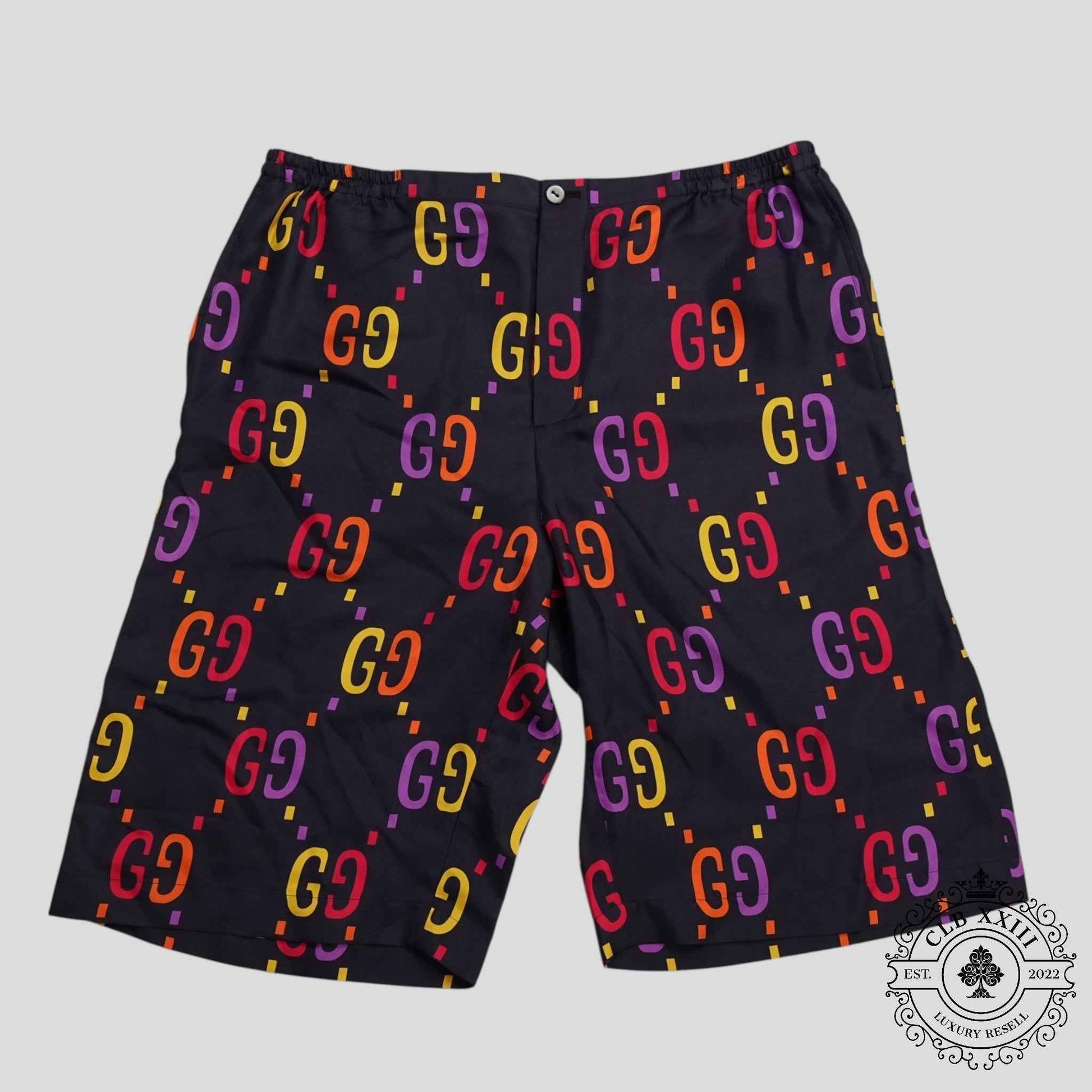 Gucci Jumbo GG Silk Shorts in Blue