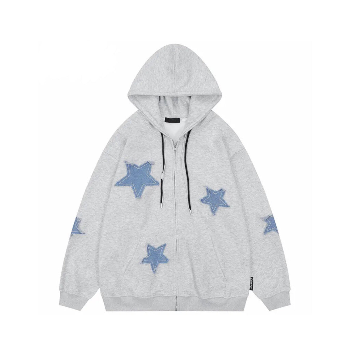 Star Patches Zip Up Hoodie