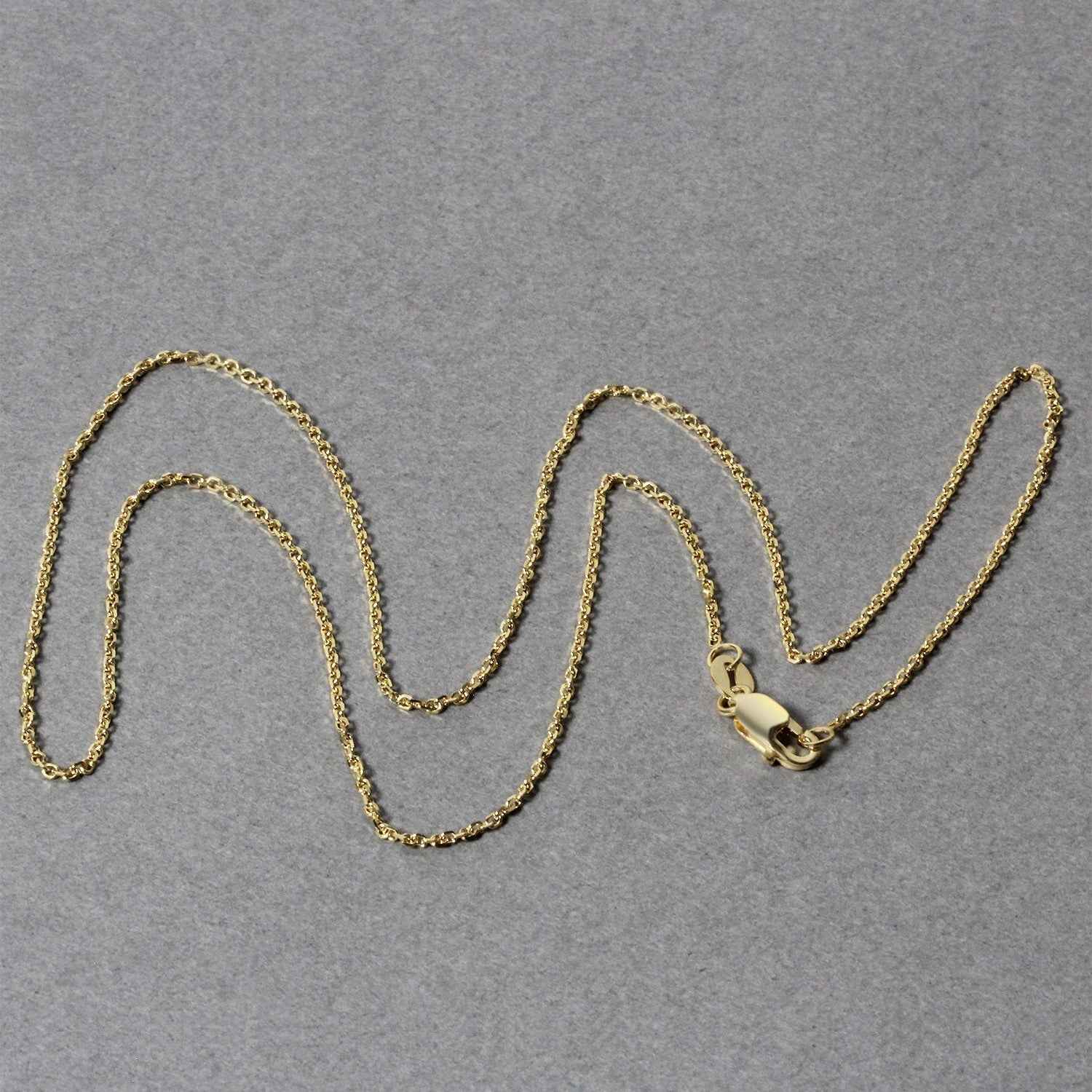 14k Yellow Gold Diamond Cut Cable Link Chain (1.10 mm)