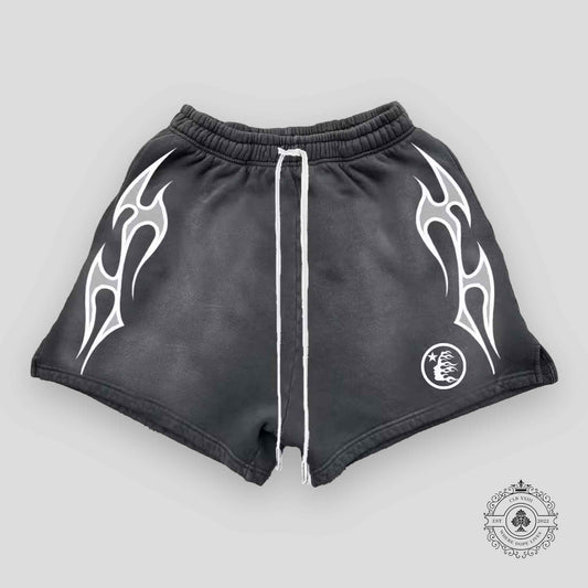 Hellstar Flame Shorts in Black