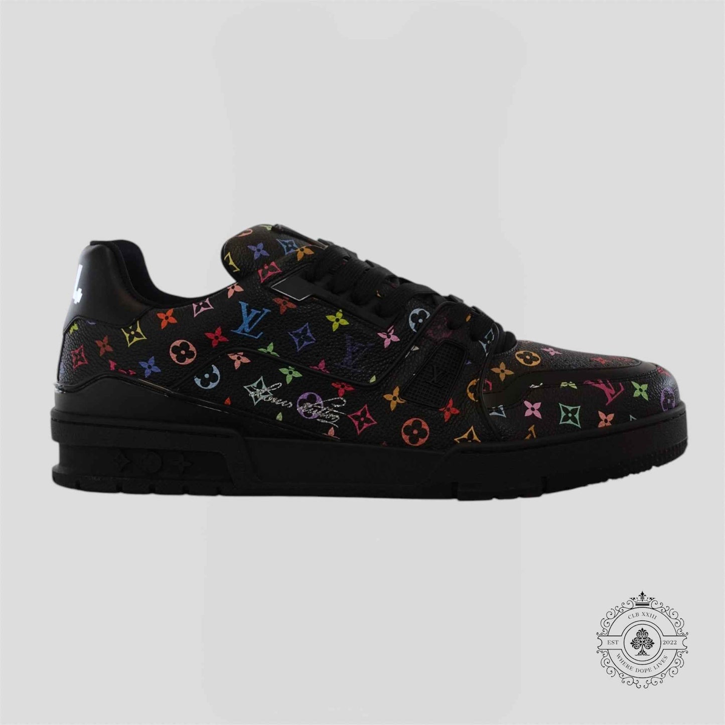 Louis Vuitton X Takashi Murakami LV Trainer Sneaker in Black