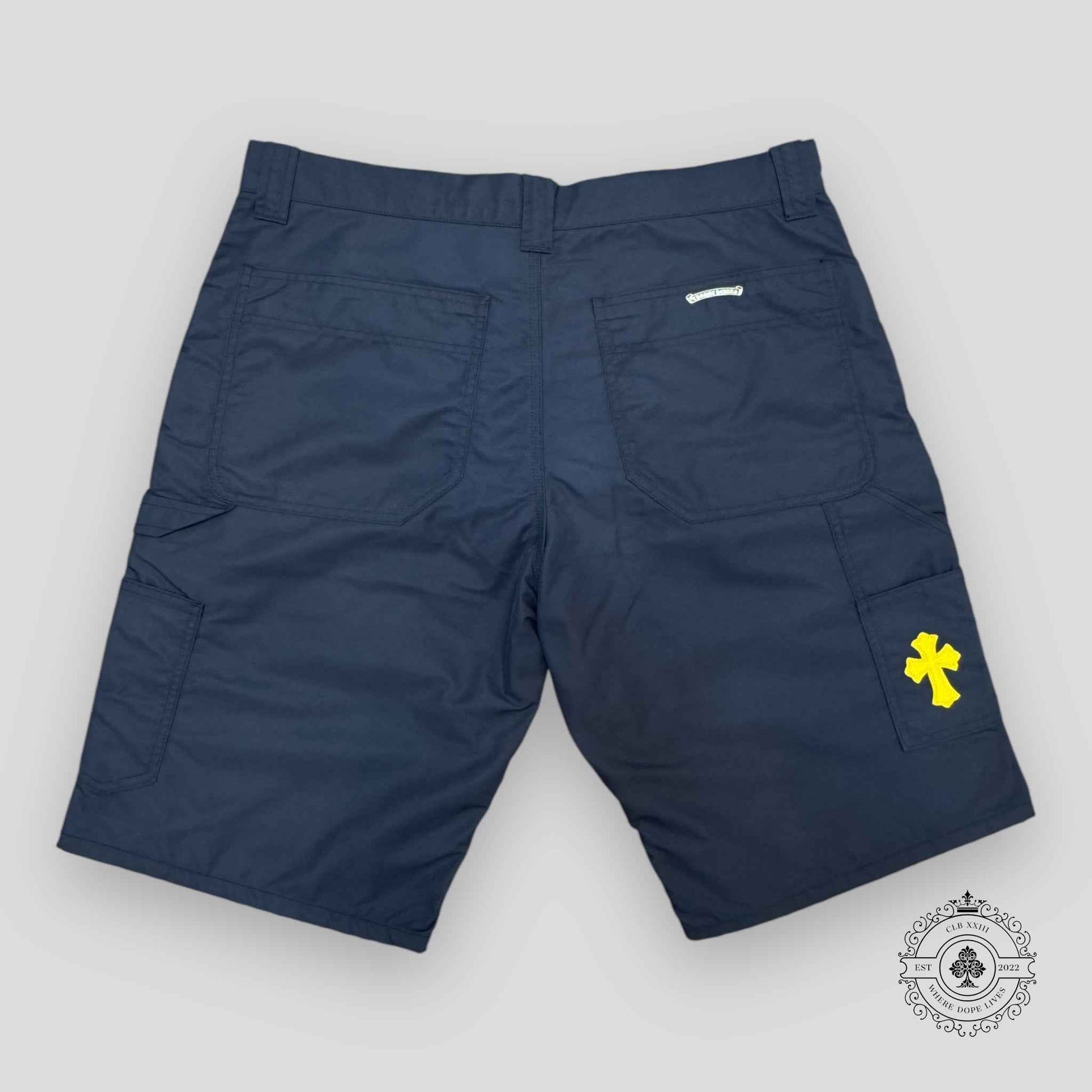 Chrome Hearts Leather Knee Carpenter Short in Navy