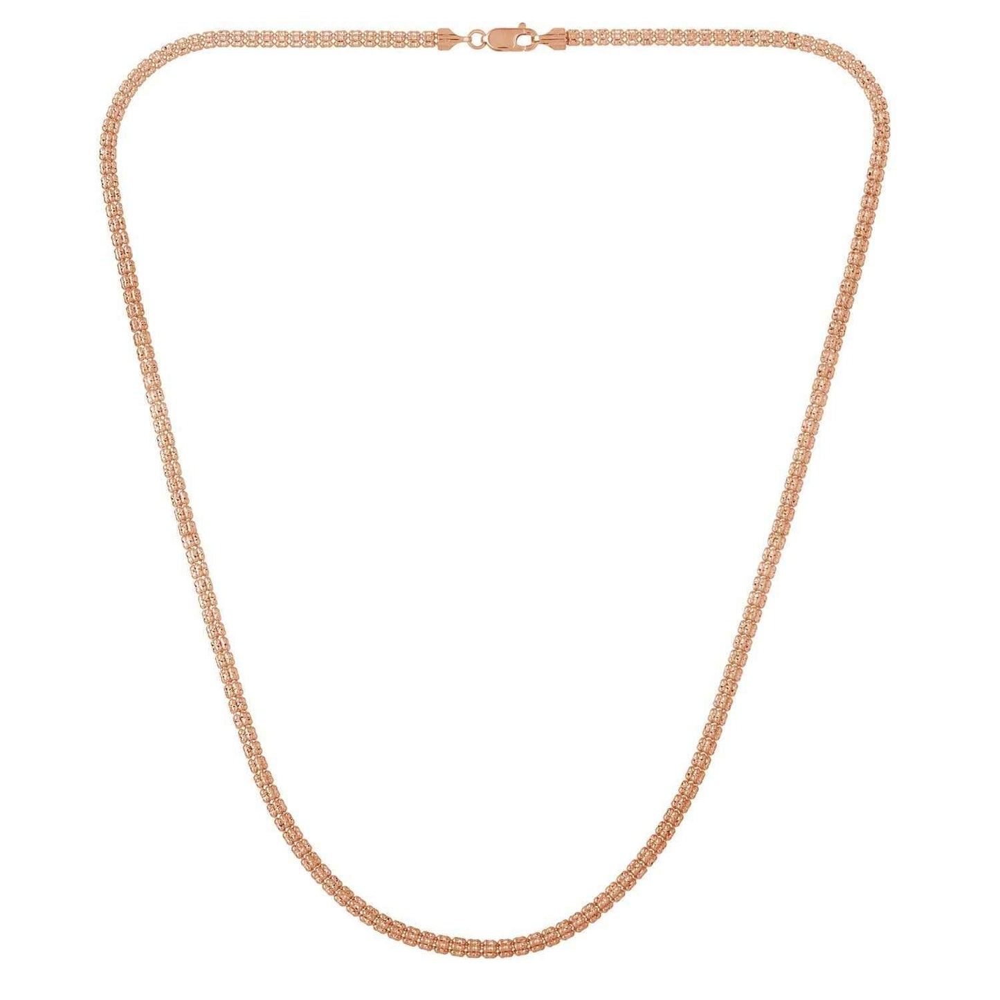 Ice Barrel Chain in 14k Rose Gold (3.10 mm)