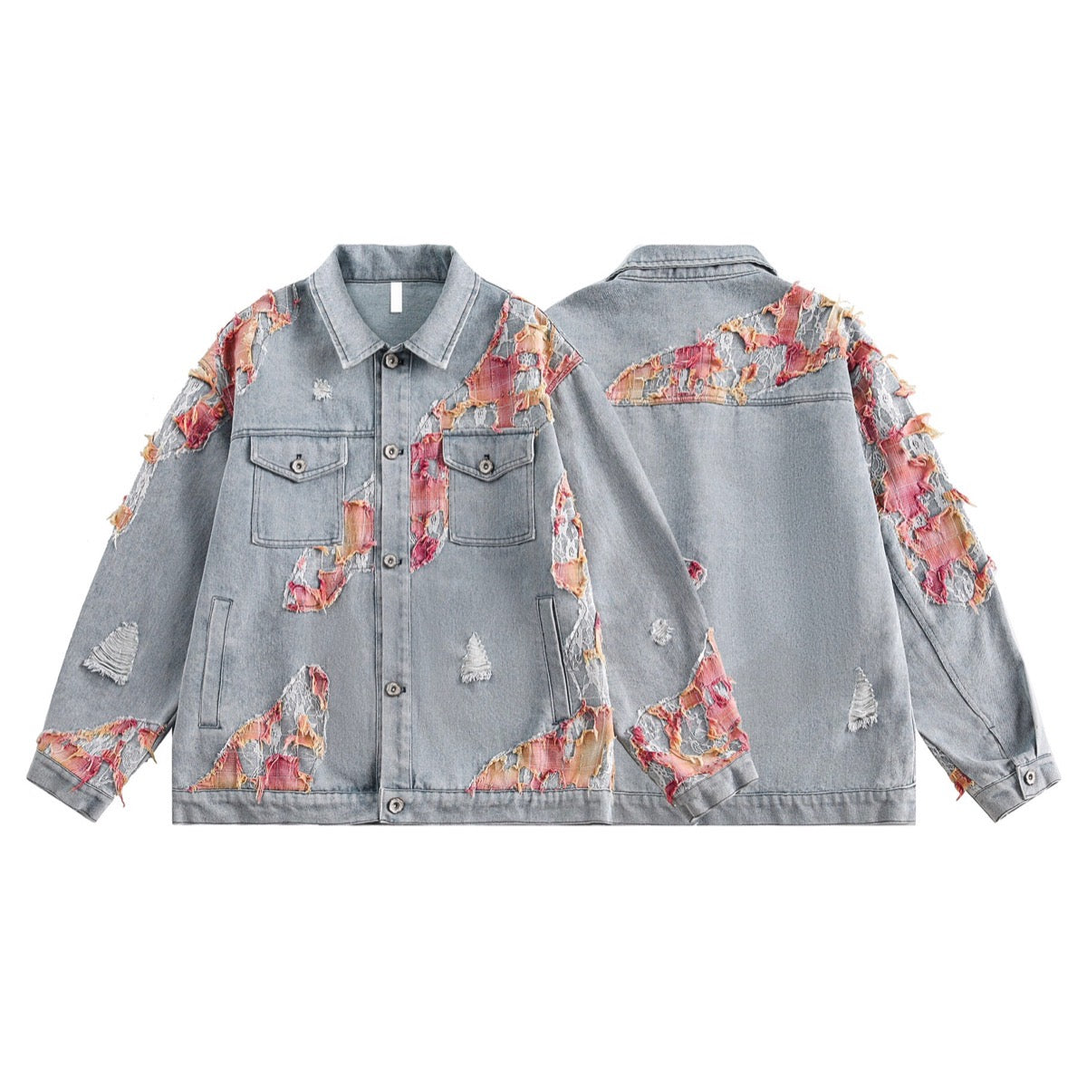 Lace Patchwork Denim Jacket