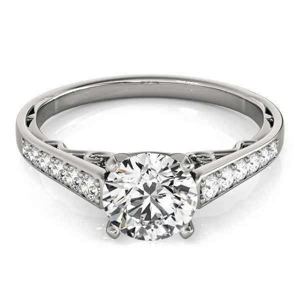14k White Gold Cathedral Design Diamond Engagement Ring (1 1/4 cttw)