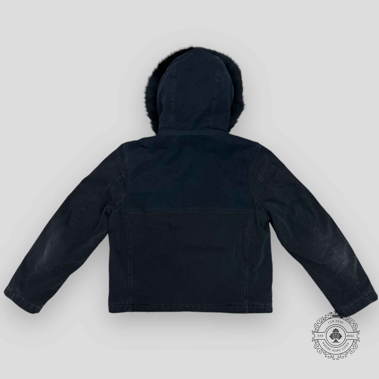 Louis Vuitton Denim Blouson With Fur Hood