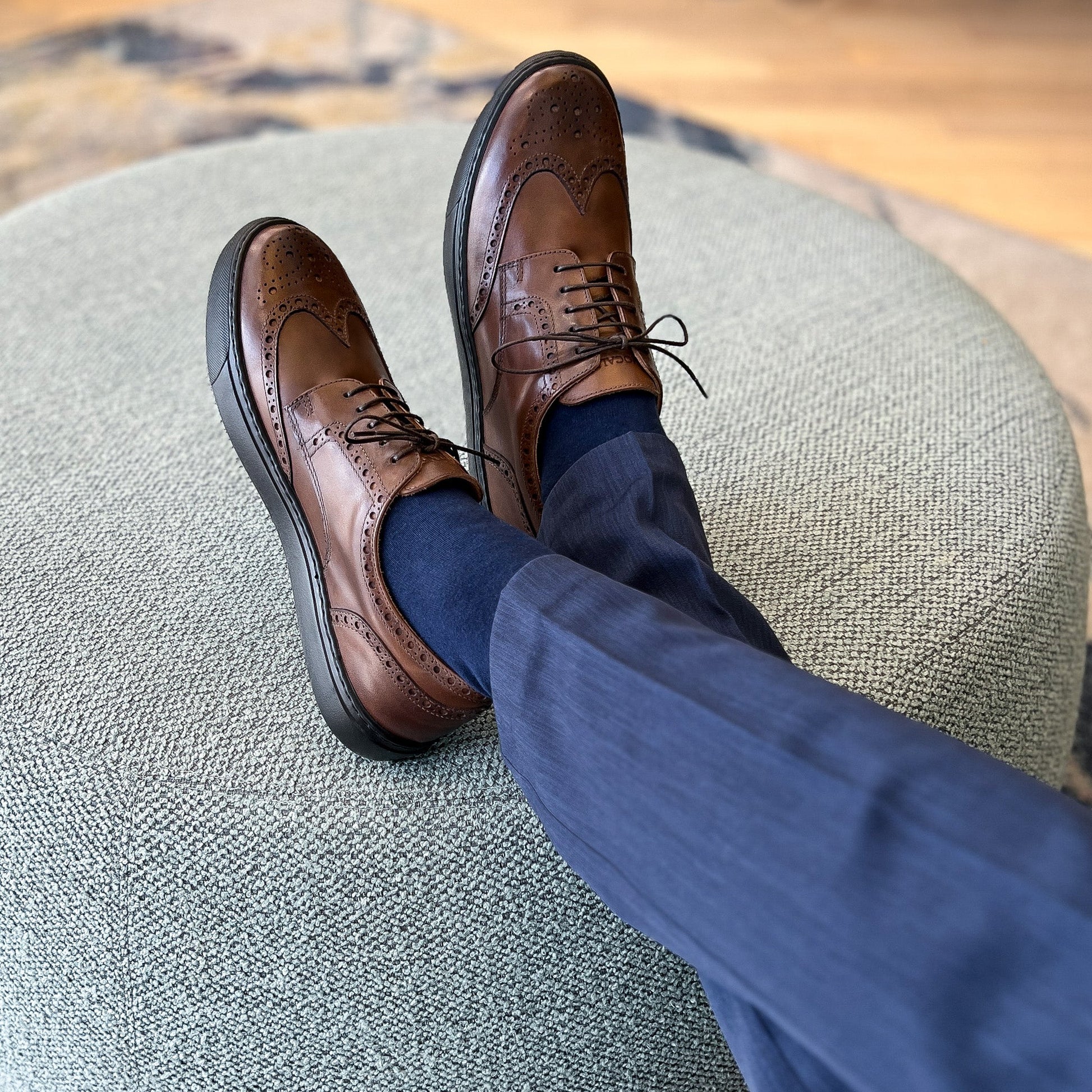 Men's Don Giovanni Wingtips - Brown - JUSTLUXURY