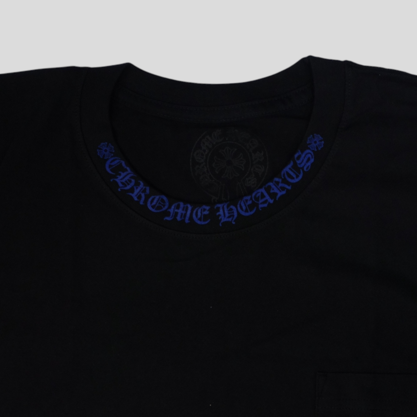 Chrome Hearts Neck Logo Tee in Black/Blue