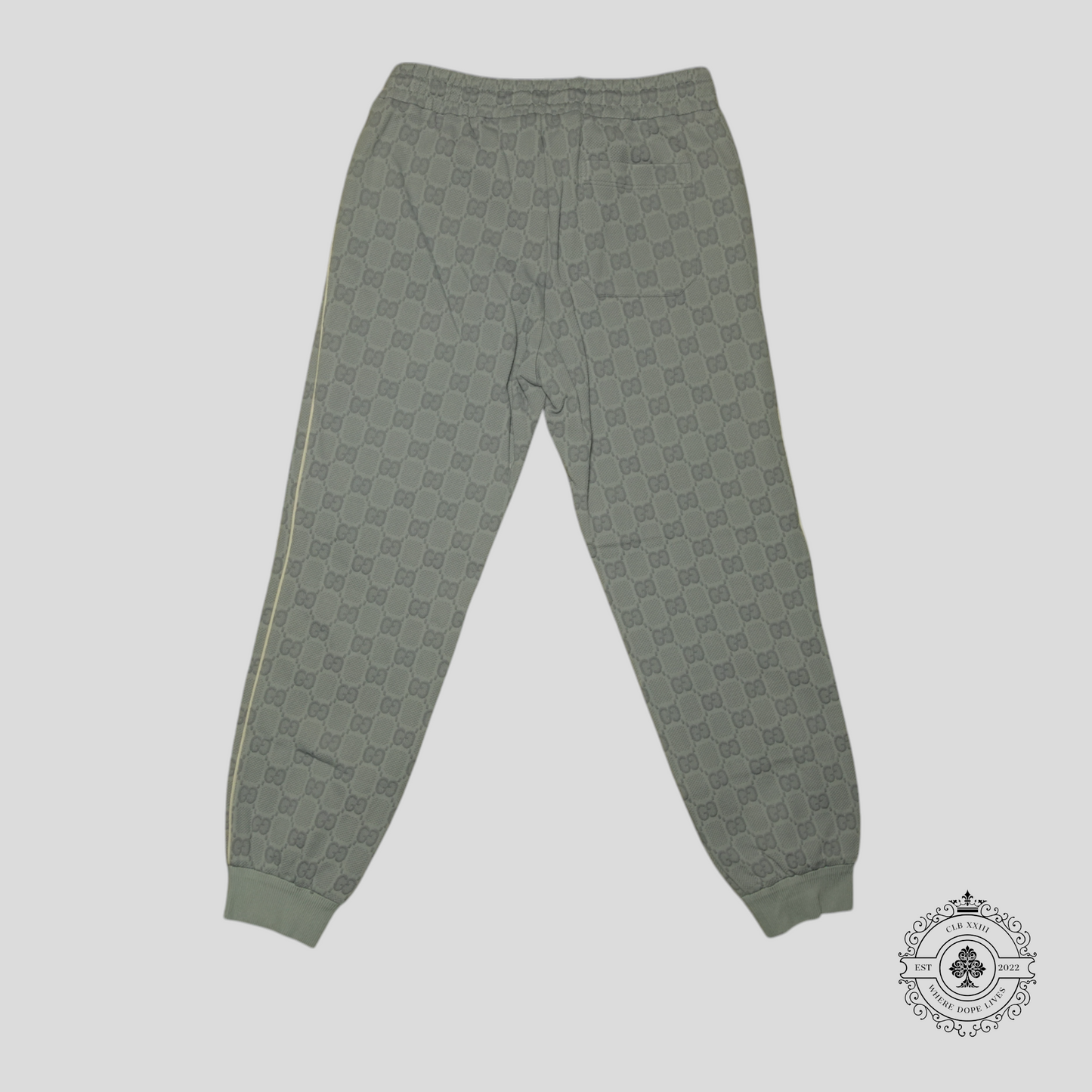 Gucci Tonal Jacquard Track Pants in Light Grey