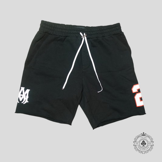 Amiri Oversized 22 Football Shorts in Black