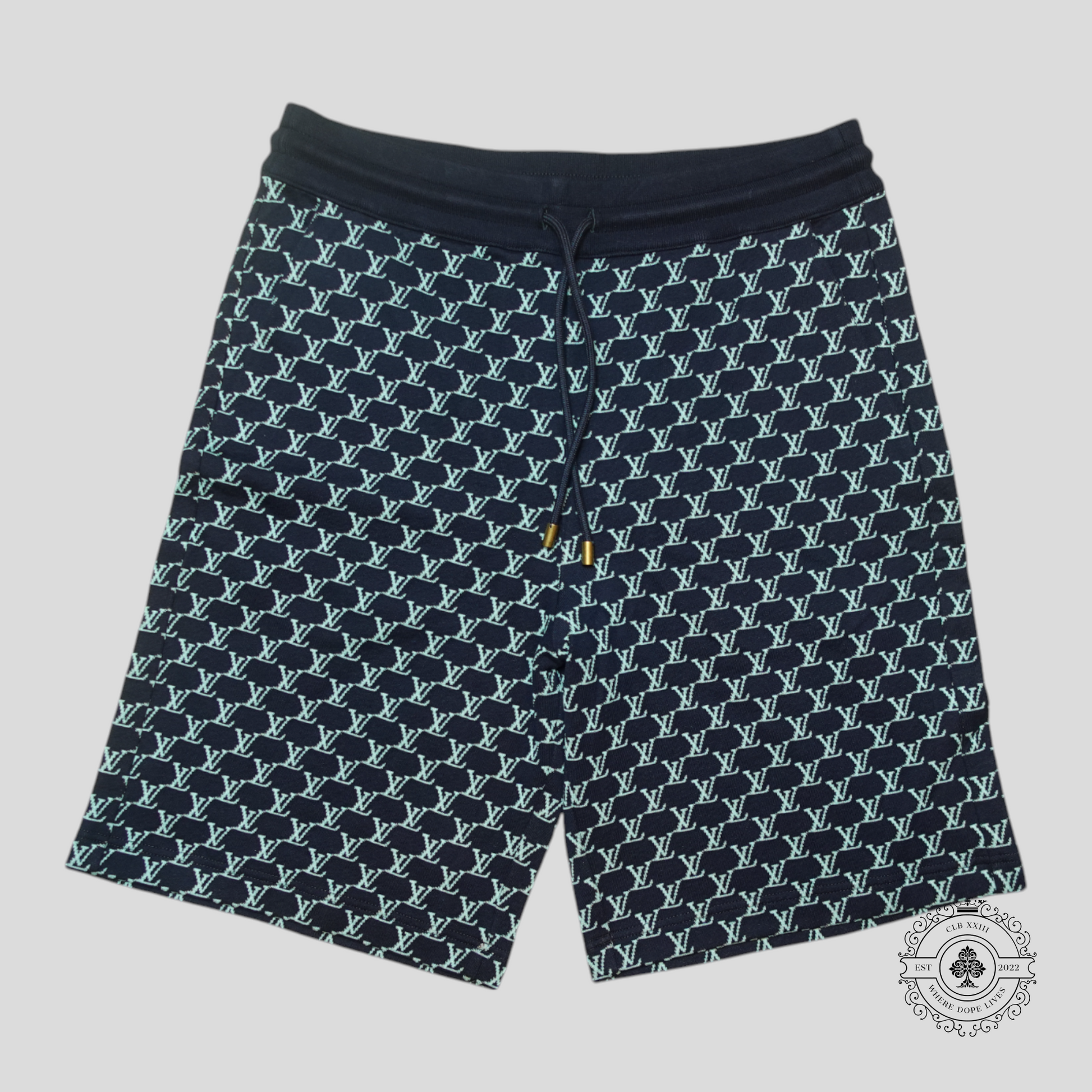 Louis Vuitton LV Fishnet Jacquard Shorts in Black/Blue
