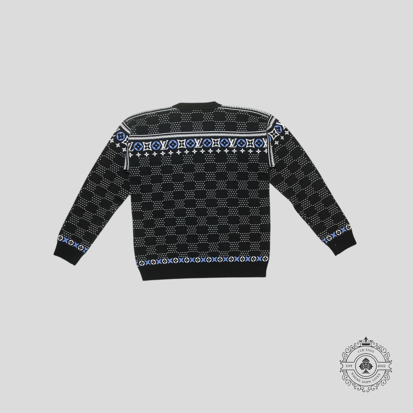 Louis Vuitton LV Fair Isles Damier Pullover Knitwear in Black