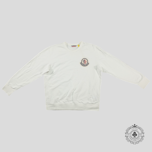 Moncler Logo Patch Crewneck in White