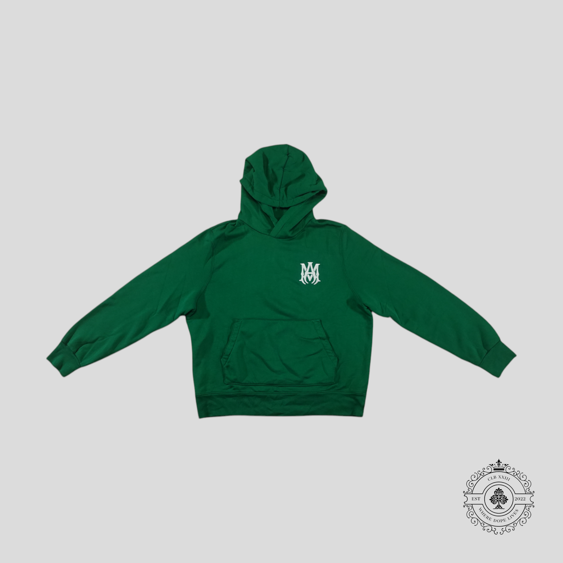Amiri Embroidered MA Logo Hoodie in Green