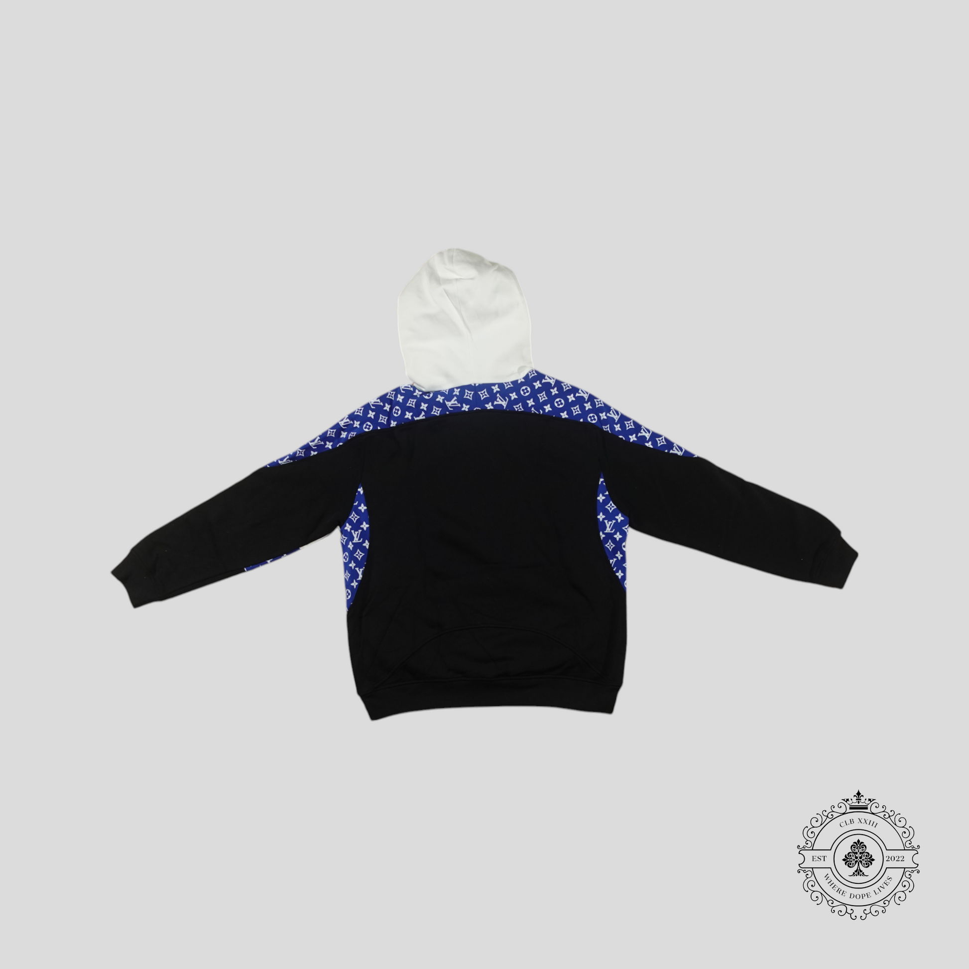 Louis Vuitton Monogram Circle Cut Hoodie in White/Blue/Black