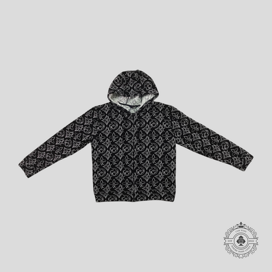 Louis Vuitton X NBA Strategic Flowers Quilted Zip Up Hoodie in Black