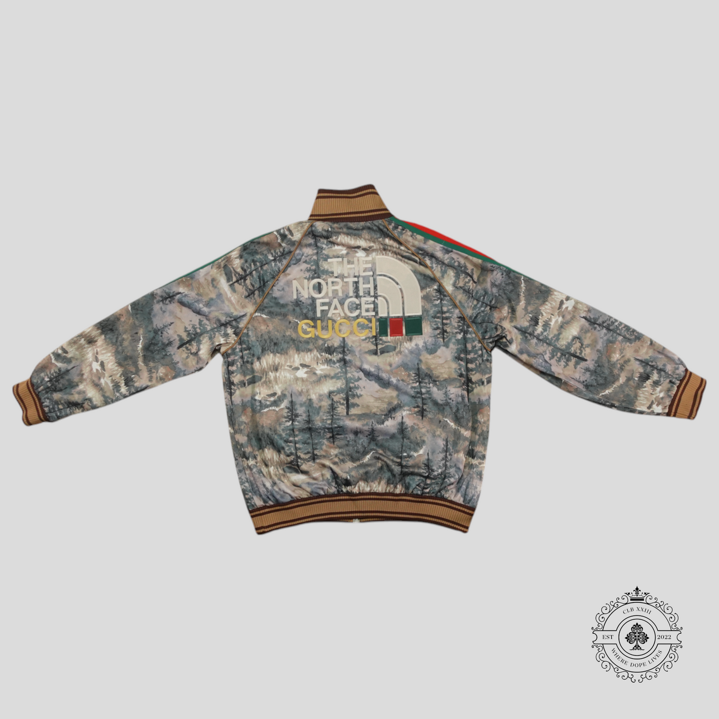 Gucci X The North Face Forest Print Technical Jacket in Multicolor