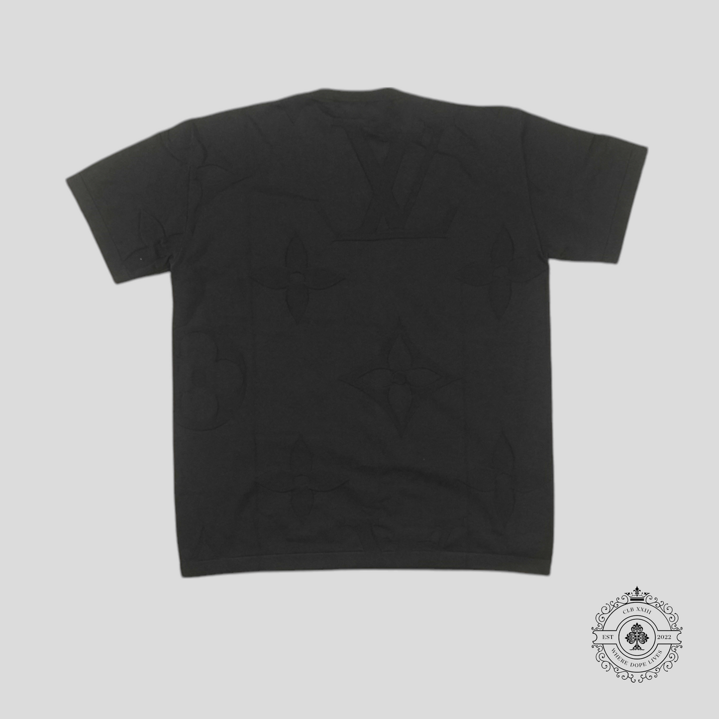 Louis Vuitton Monogram Macro Jacquard Short Sleeve Crewneck in Black