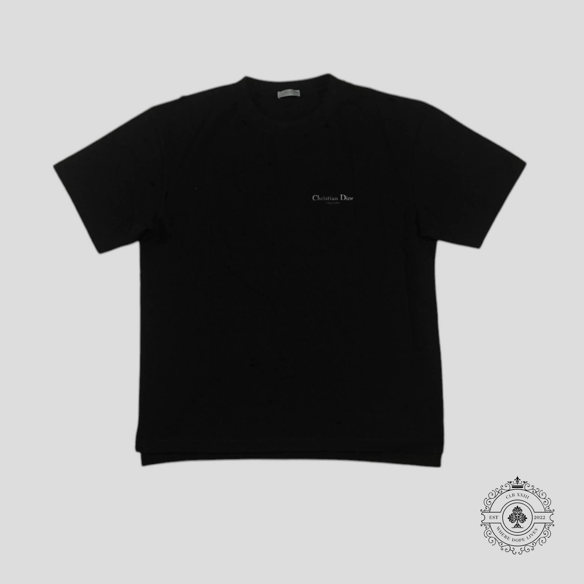 Dior Christian Dior Couture Distressed T-Shirt in Black