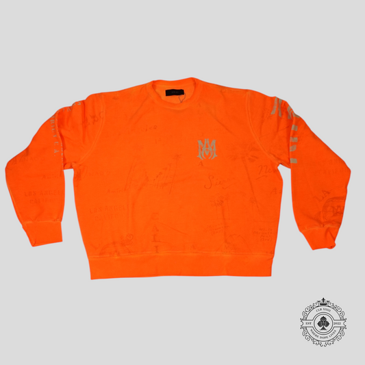 Amiri Army Stencil Crewneck Orange