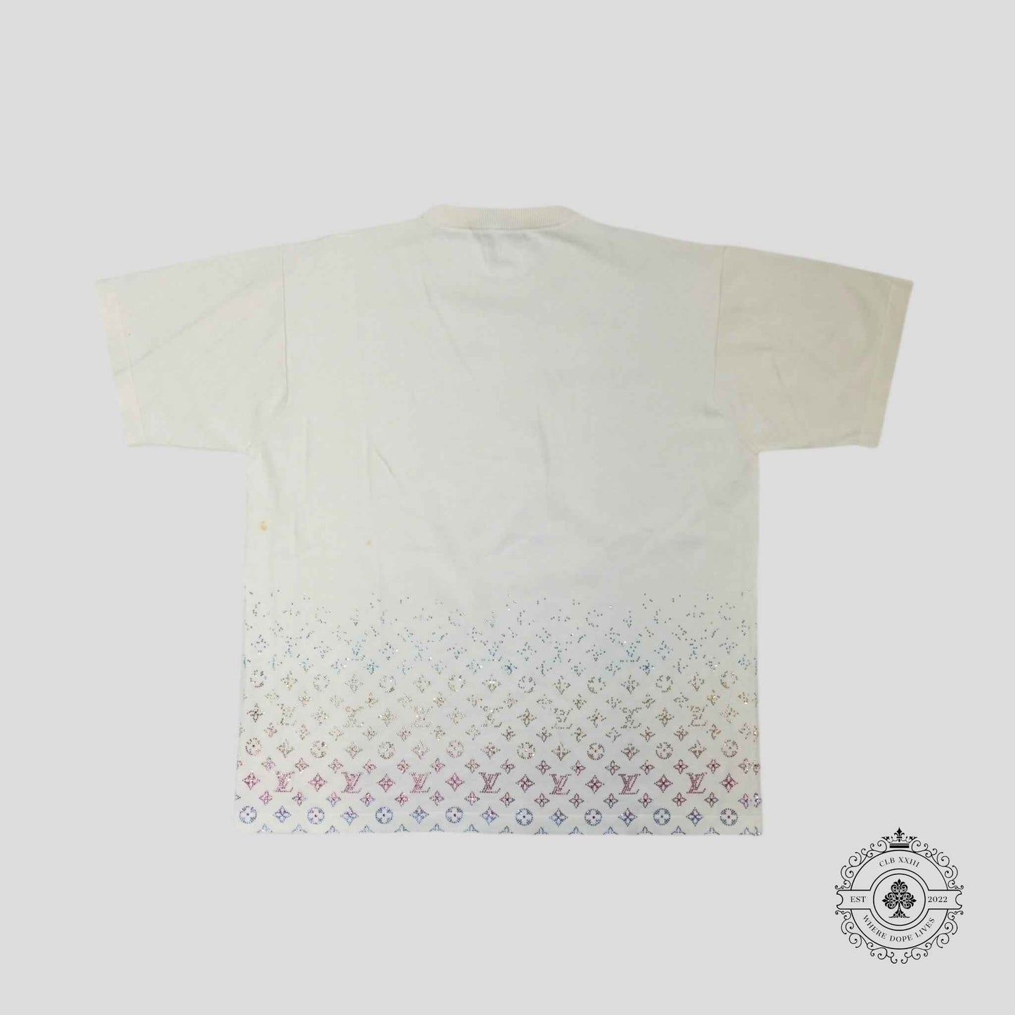 Louis Vuitton Rhinestone Monogram Degrade Tee in White