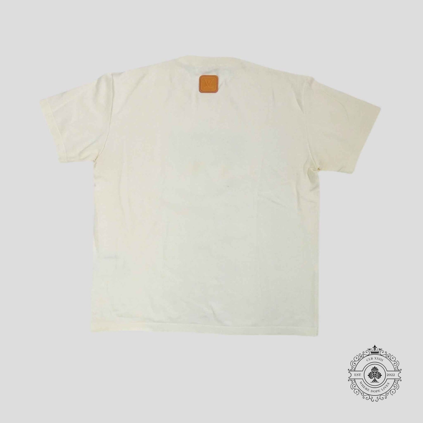 Louis Vuitton Lovers Leather Patch Tee in White