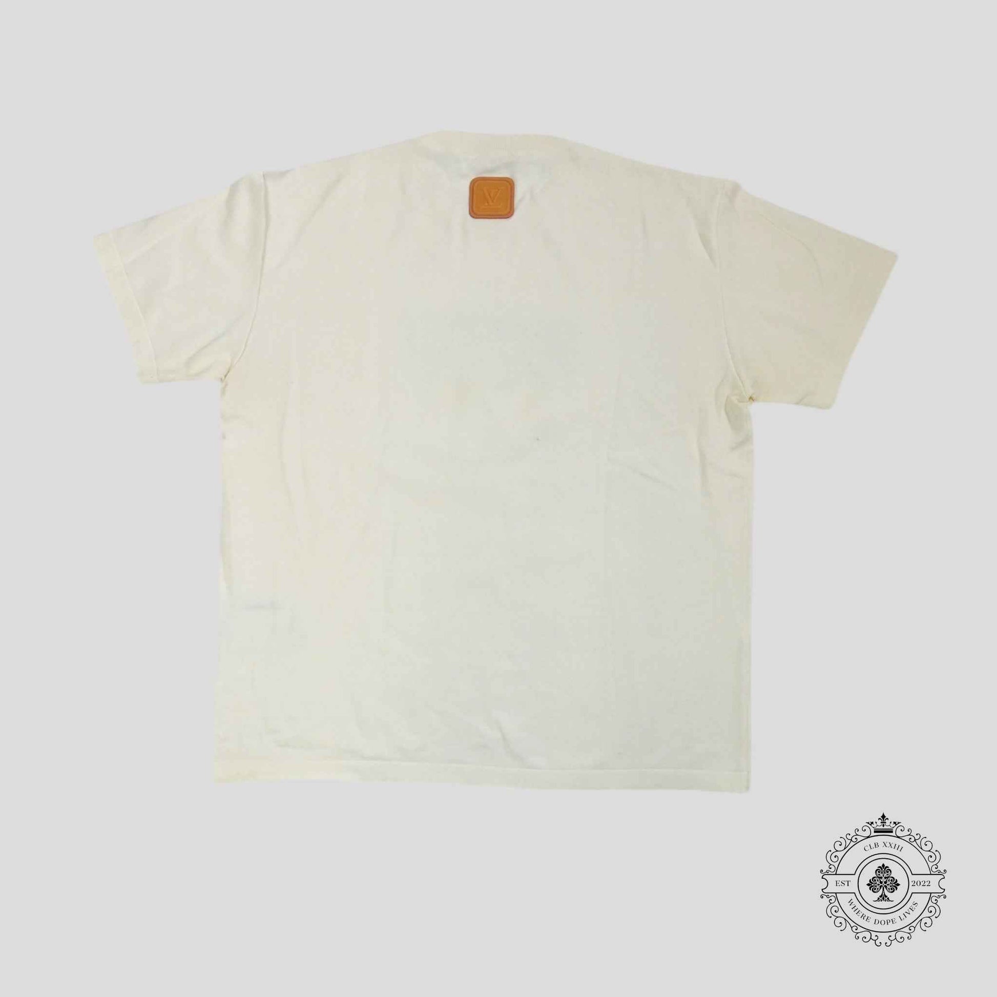 Louis Vuitton Lovers Leather Patch Tee in White