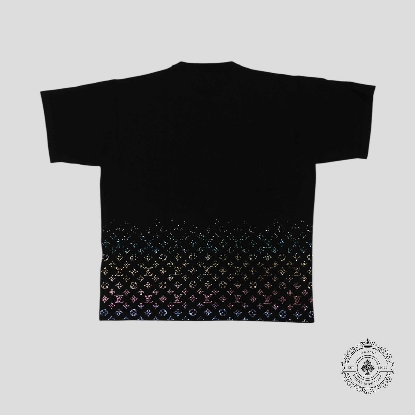 Louis Vuitton Rhinestone Monogram Degrade Tee in Black