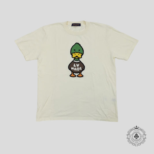 Louis Vuitton X Nigo Duck Short Sleeve Crewneck in Cream